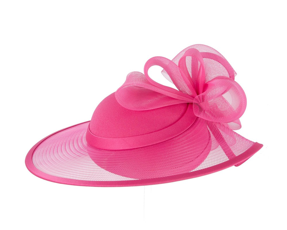 Fuchsia custom made special occasion hat - Image 3