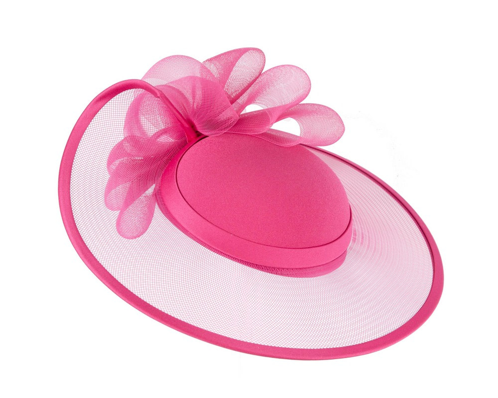 Fuchsia custom made special occasion hat - Image 2