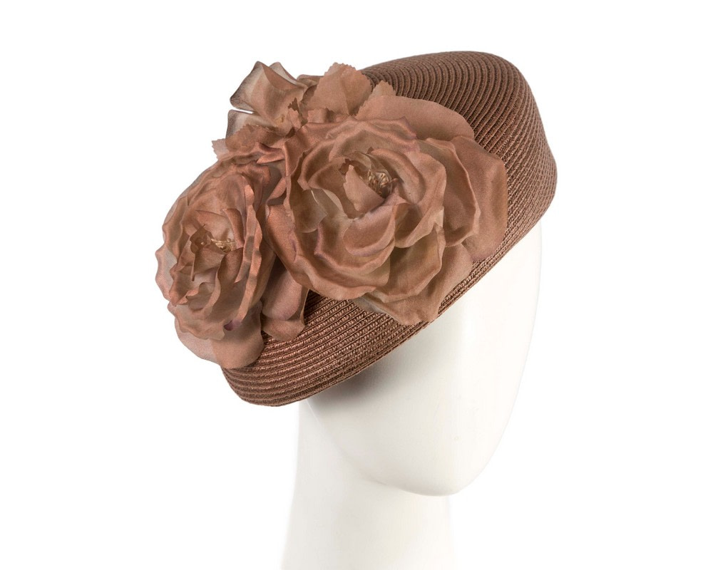 Bronze beret hat with flowers by Max Alexander