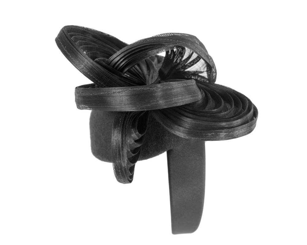 Bespoke black winter fascinator by Fillies Collection - Fascinators.com.au Bespoke black winter fascinator by Fillies Collection - Image 4