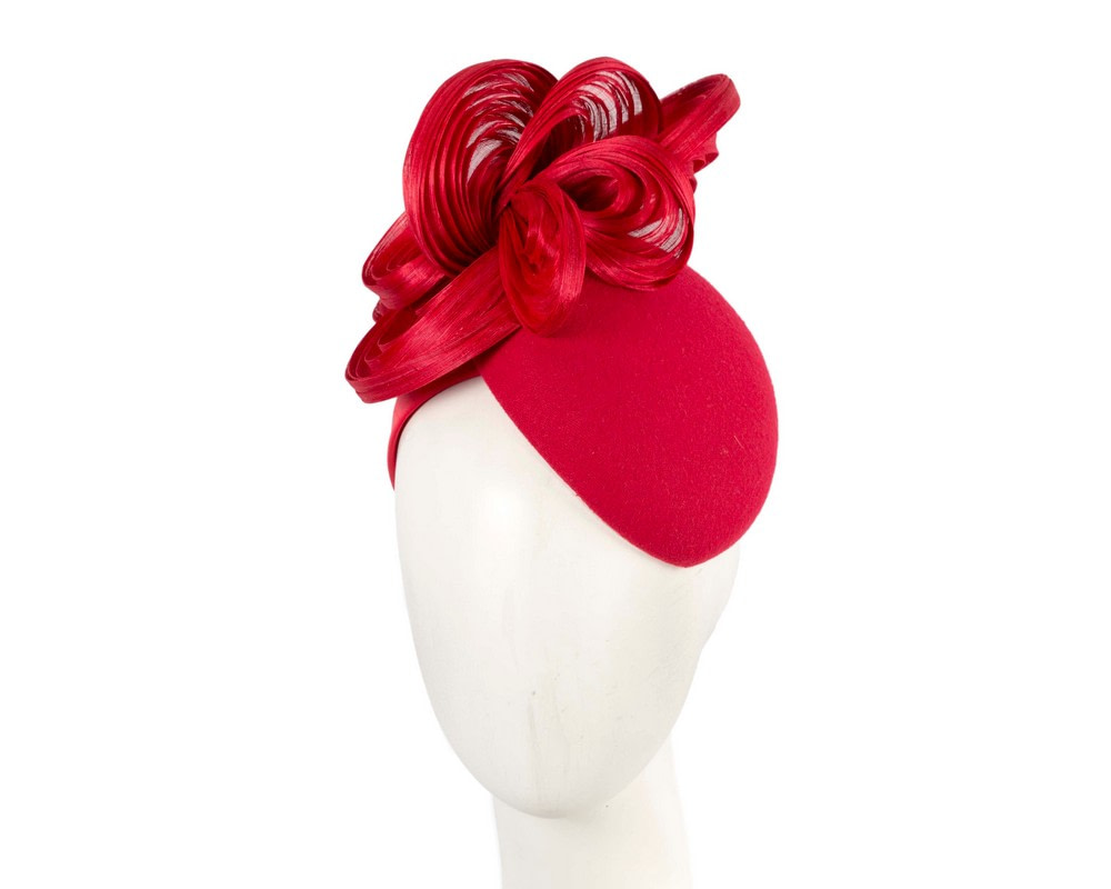 Bespoke red winter fascinator by Fillies Collection