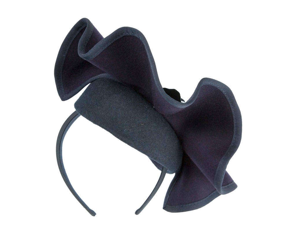 Navy winter racing fascinator by Fillies Collection - Image 6