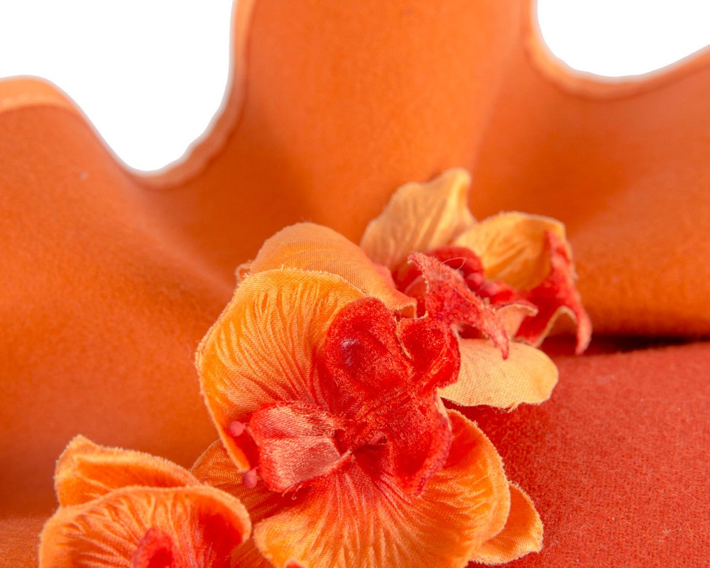 Orange winter racing fascinator by Fillies Collection - Image 5