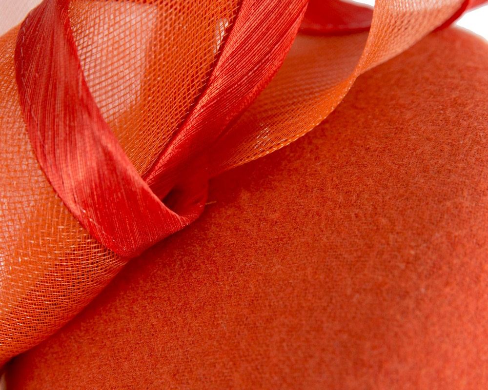 Orange Winter Pillbox Fascinator by Fillies Collection - Image 5