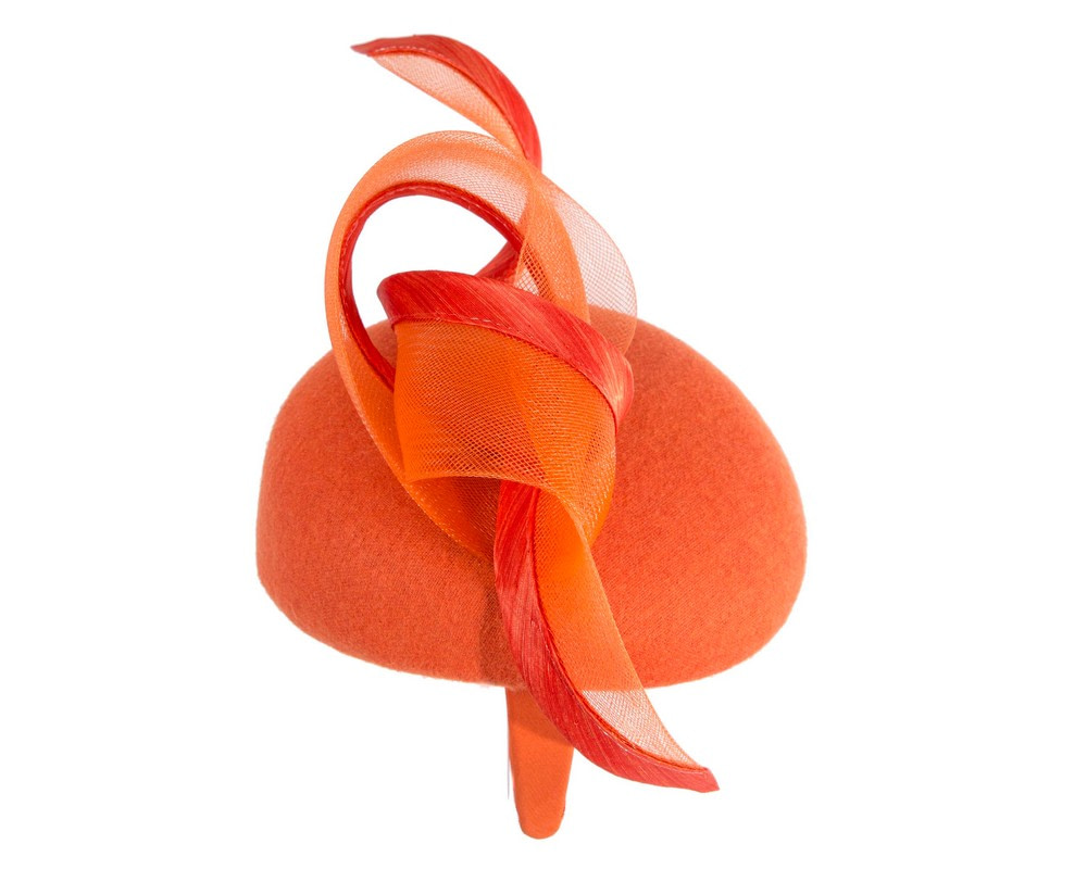 Orange Winter Pillbox Fascinator by Fillies Collection - Image 4