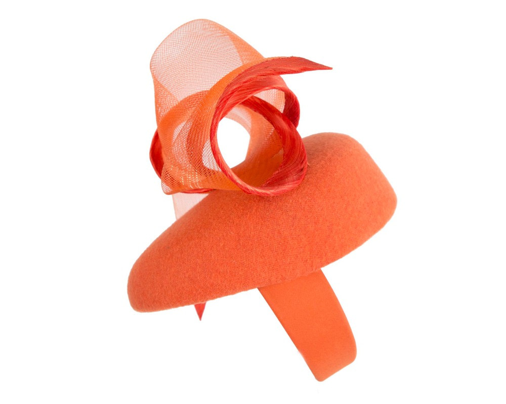 Orange Winter Pillbox Fascinator by Fillies Collection - Image 3