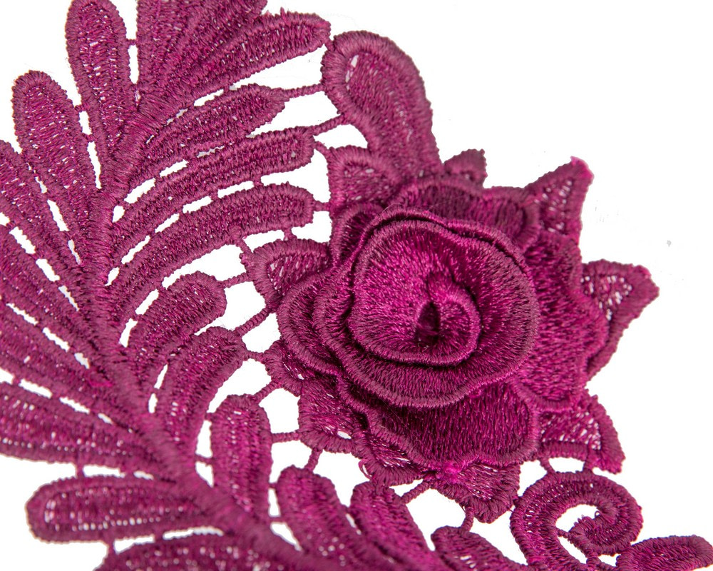 Wine Crown Fascinator with Lace by Max Alexander - Fascinators.com.au Wine Crown Fascinator with Lace by Max Alexander - Image 3