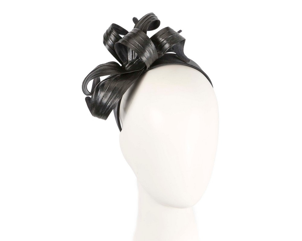 Modern Black Bow Fascinator by Max Alexander