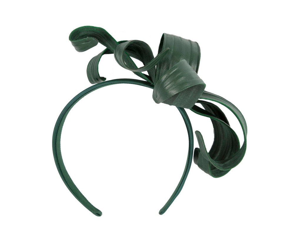 Modern Dark Green Bow Fascinator by Max Alexander - Image 4
