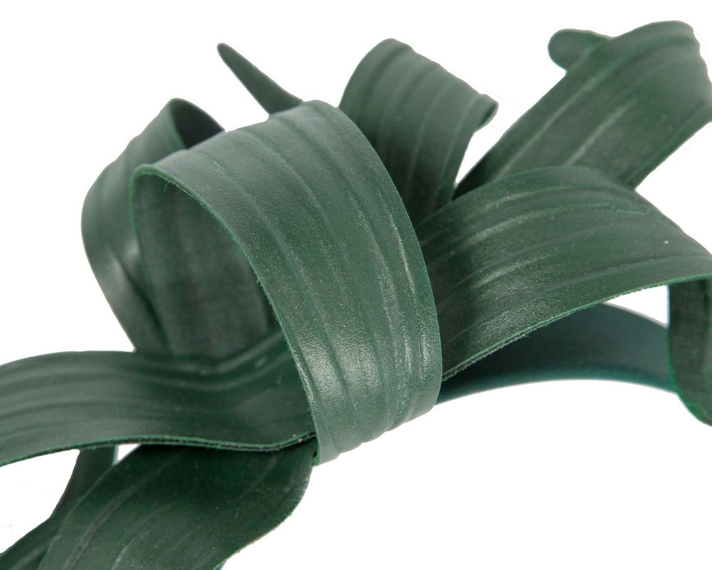 Modern Dark Green Bow Fascinator by Max Alexander - Image 3