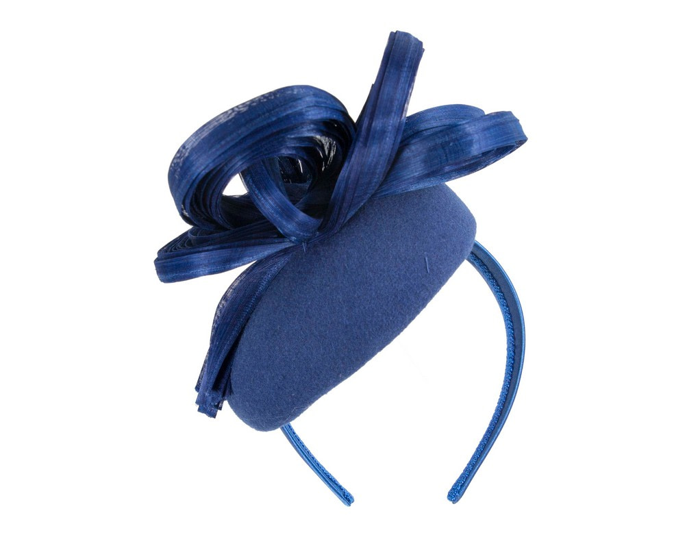 Bespoke royal blue winter fascinator by Fillies Collection - Image 6