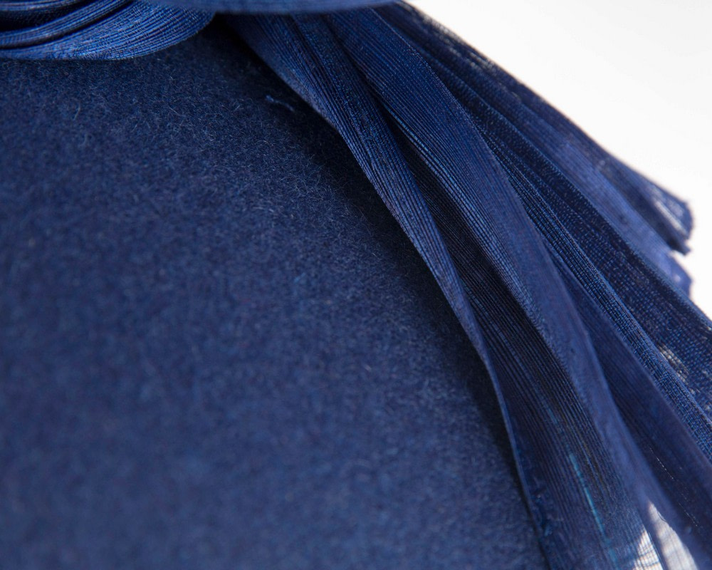 Bespoke royal blue winter fascinator by Fillies Collection - Image 5