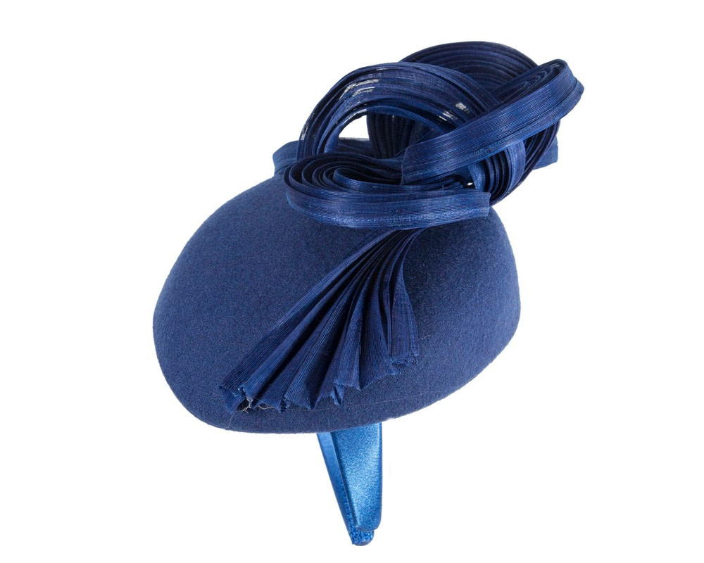 Bespoke royal blue winter fascinator by Fillies Collection - Image 4