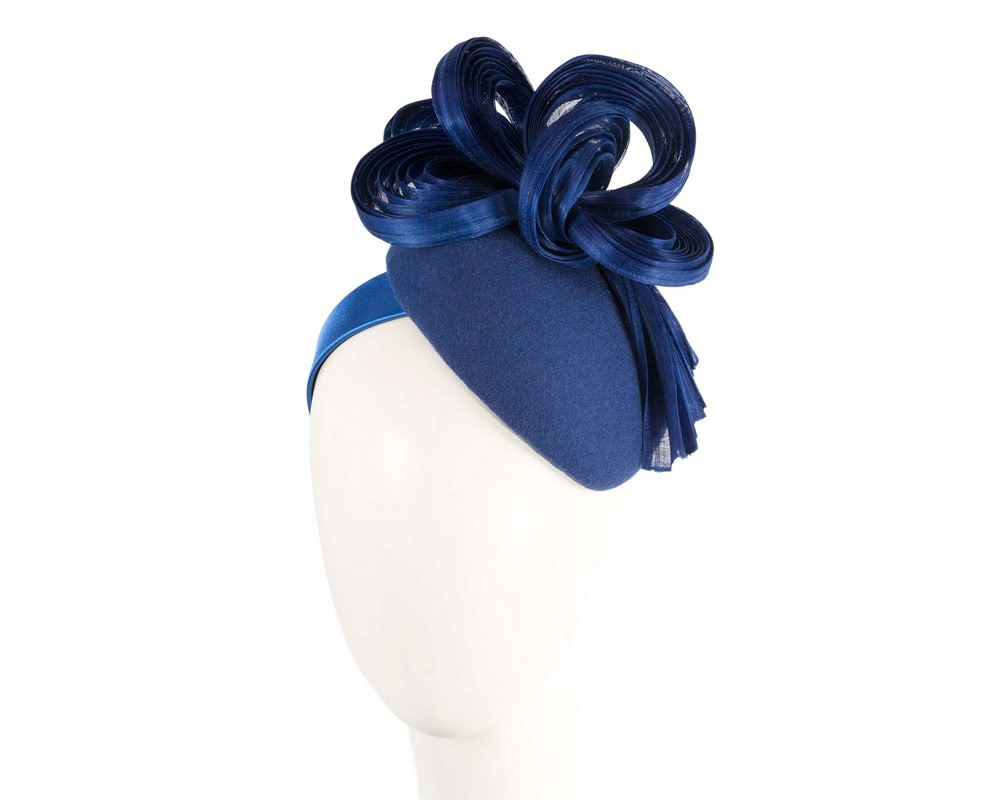Bespoke royal blue winter fascinator by Fillies Collection