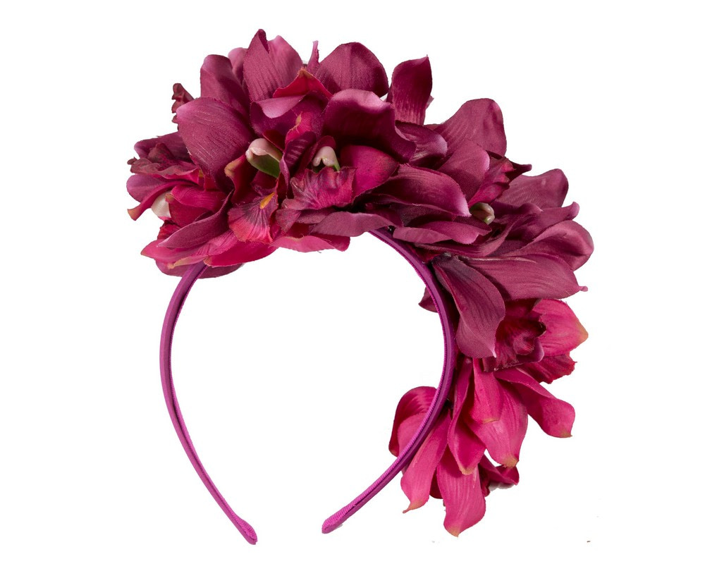 Elegant Floral Fascinator in Wine Color - Max Alexander - Image 4