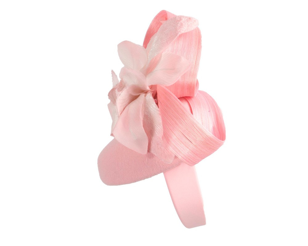 Bespoke pink pillbox winter fascinator with flower by Fillies Collection - Fascinators.com.au Bespoke pink pillbox winter fascinator with flower by Fillies Collection - Image 5
