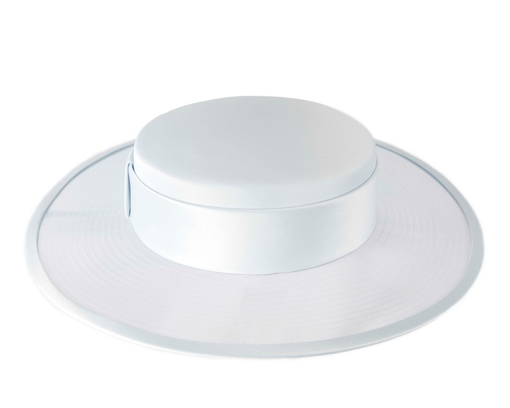 Custom made light blue boater hat by Cupids Millinery - Fascinators.com.au Custom made light blue boater hat by Cupids Millinery - Image 3