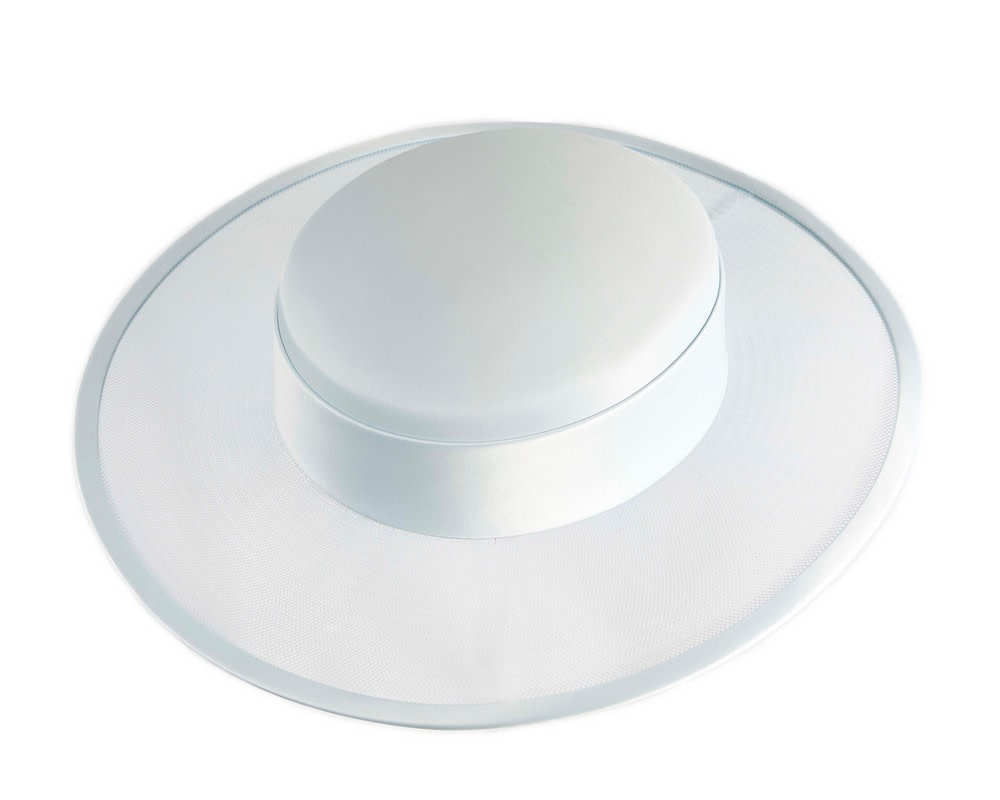 Custom made light blue boater hat by Cupids Millinery - Fascinators.com.au Custom made light blue boater hat by Cupids Millinery - Image 2