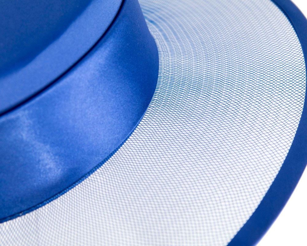 Custom made royal blue boater hat by Cupids Millinery - Image 5