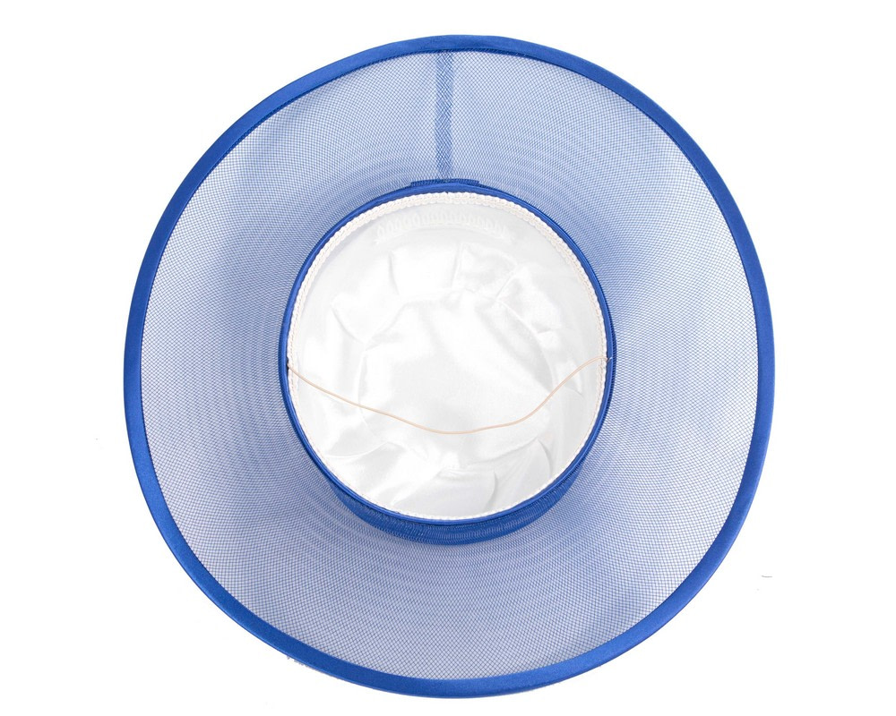 Custom made royal blue boater hat by Cupids Millinery - Image 4