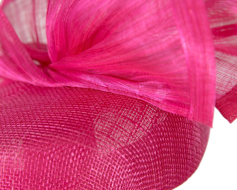 Bespoke fuchsia spring racing fascinator pillbox by Fillies Collection - Image 5