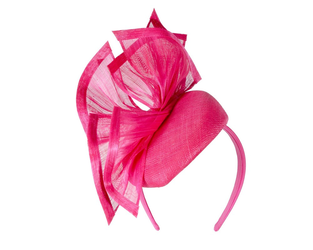 Bespoke fuchsia spring racing fascinator pillbox by Fillies Collection - Image 2