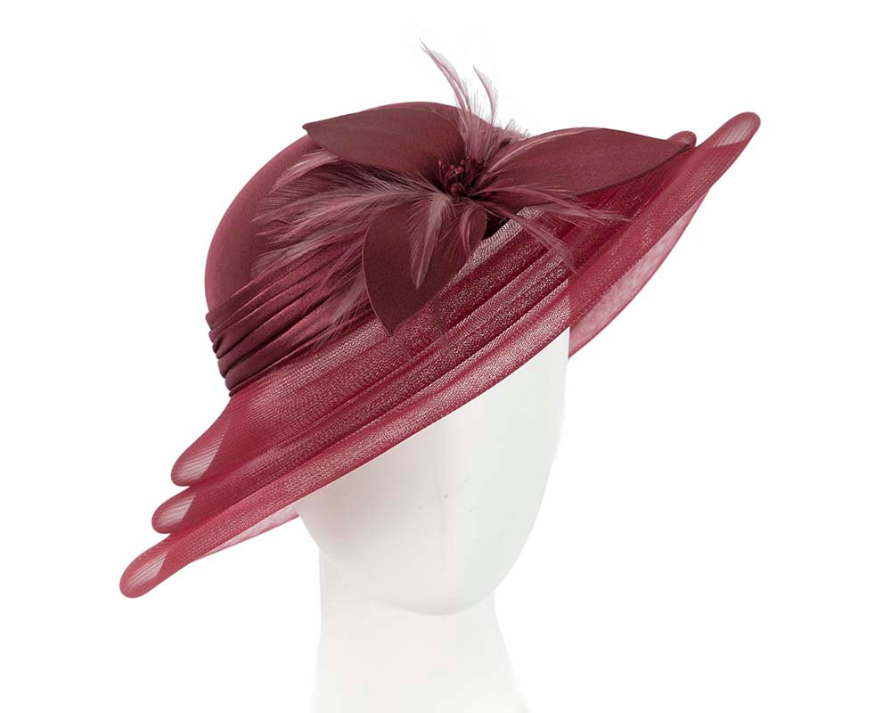 Wine-colored custom made fashion hat