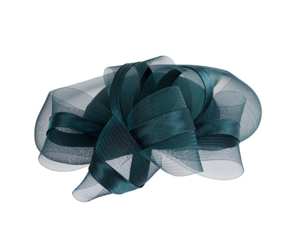 Dark teal custom made cocktail hat - Image 7