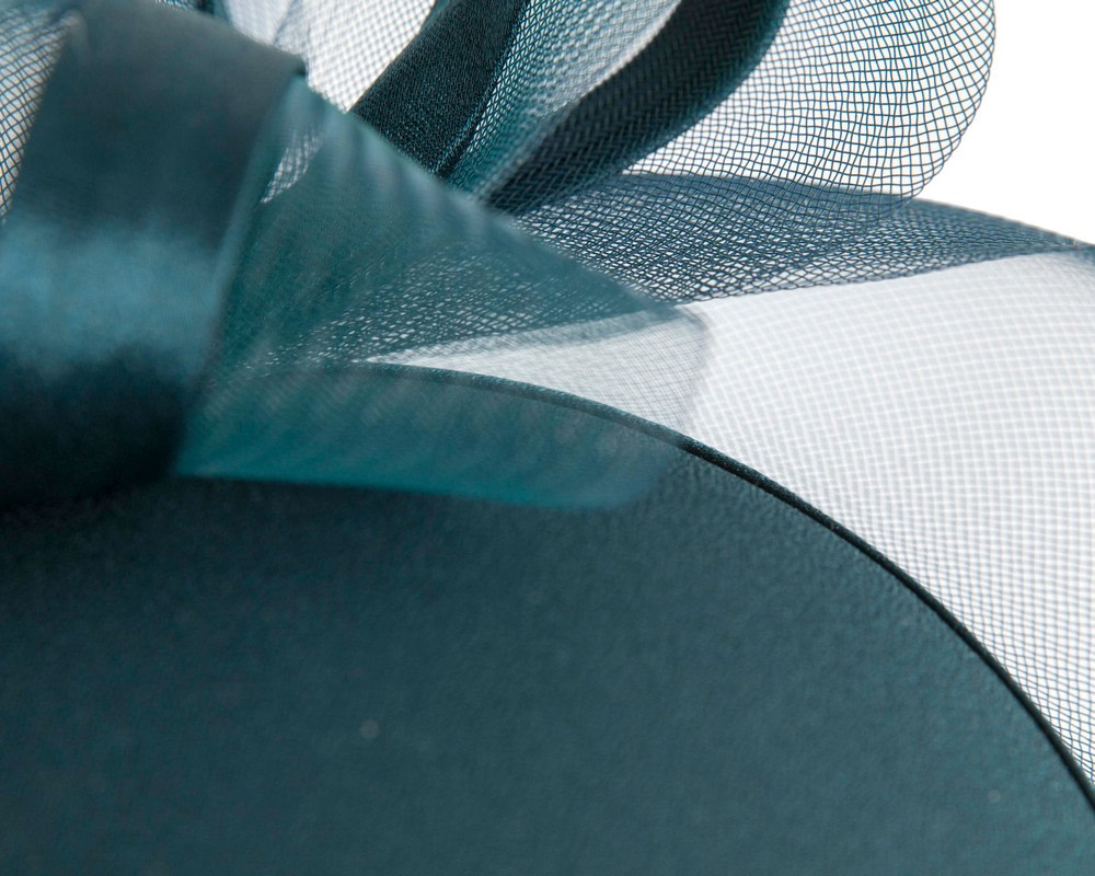 Dark teal custom made cocktail hat - Image 6