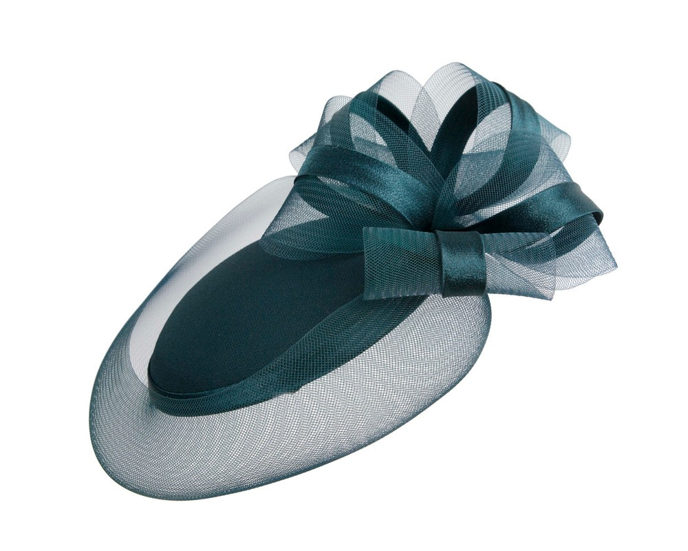 Dark teal custom made cocktail hat - Image 4