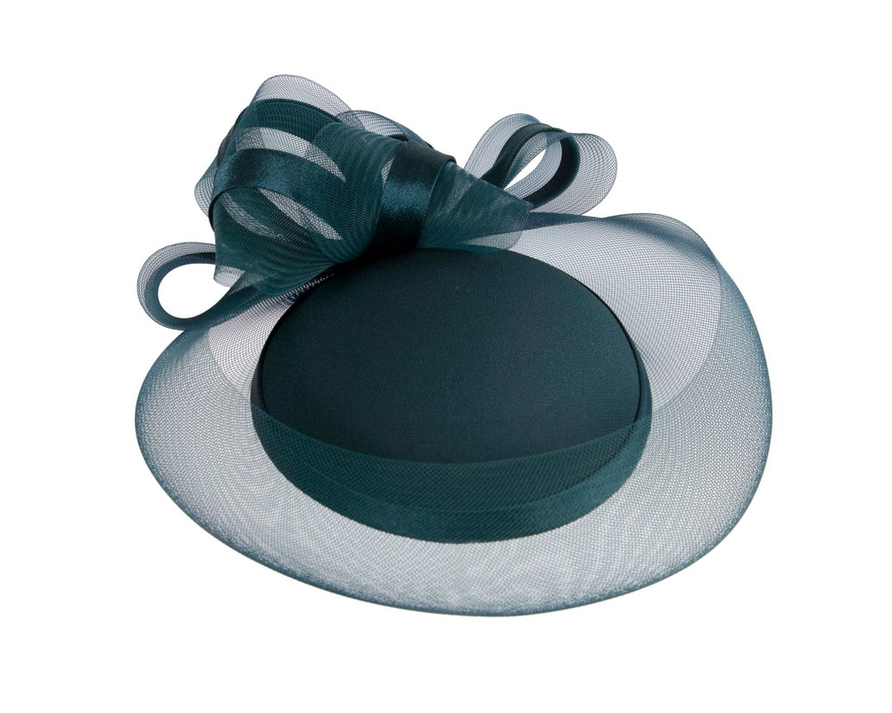 Dark teal custom made cocktail hat - Image 2