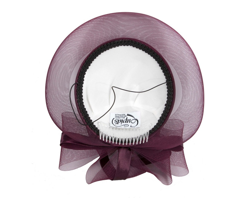 Port-colored custom made cocktail hat - Image 6