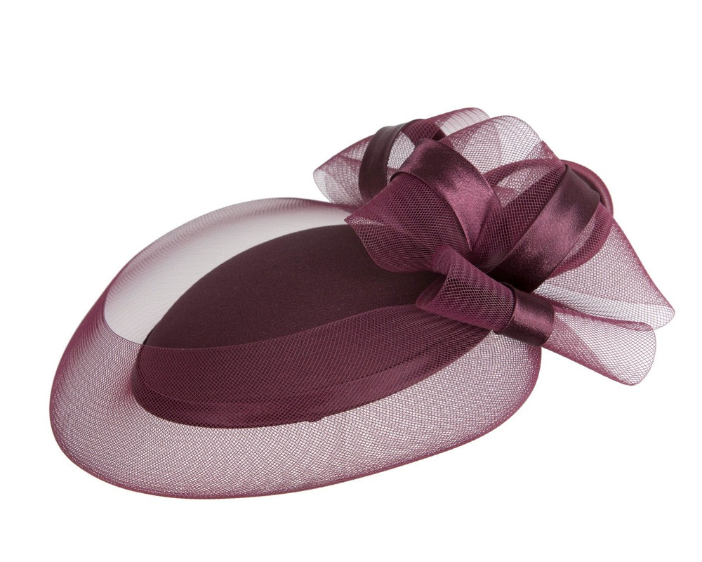 Port-colored custom made cocktail hat - Image 4