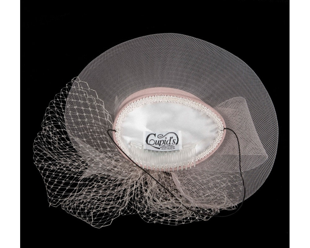 Light pink custom made fascinator hat - Image 5