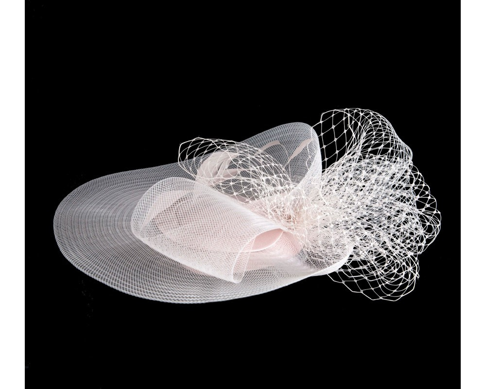 Light pink custom made fascinator hat - Image 4