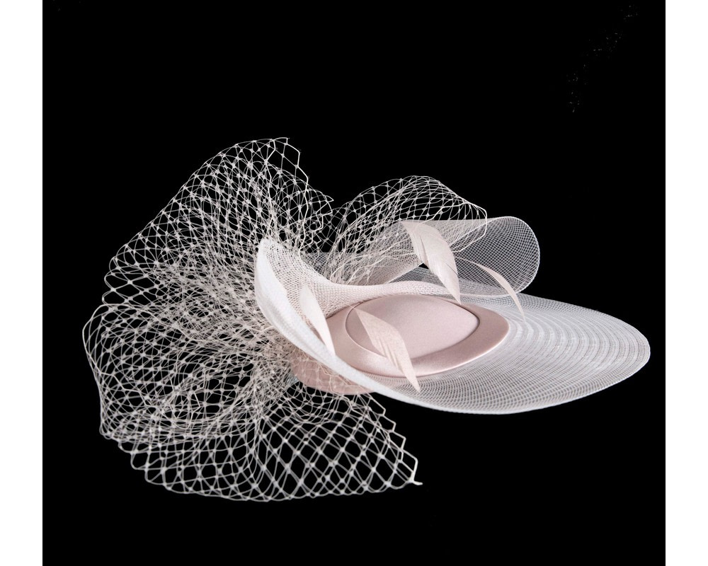 Light pink custom made fascinator hat - Image 3