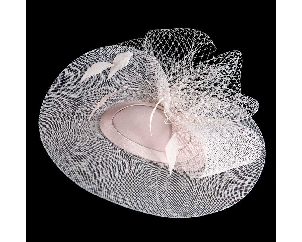Light pink custom made fascinator hat - Image 2