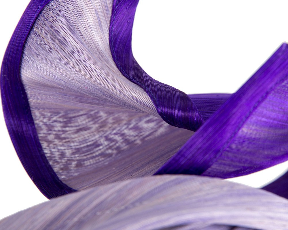 Lilac & purple silk abaca fascinator by Fillies Collection - Fascinators.com.au Lilac & purple silk abaca fascinator by Fillies Collection - Image 5