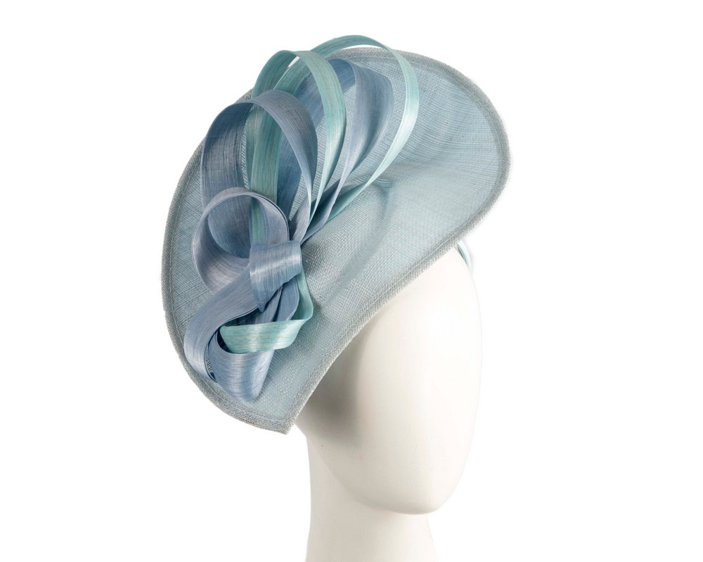 Light blue fascinator with loops by Max Alexander