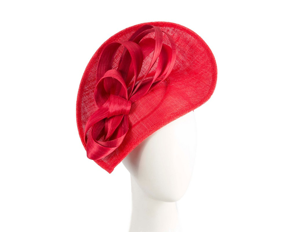 Red fascinator with loops by Max Alexander