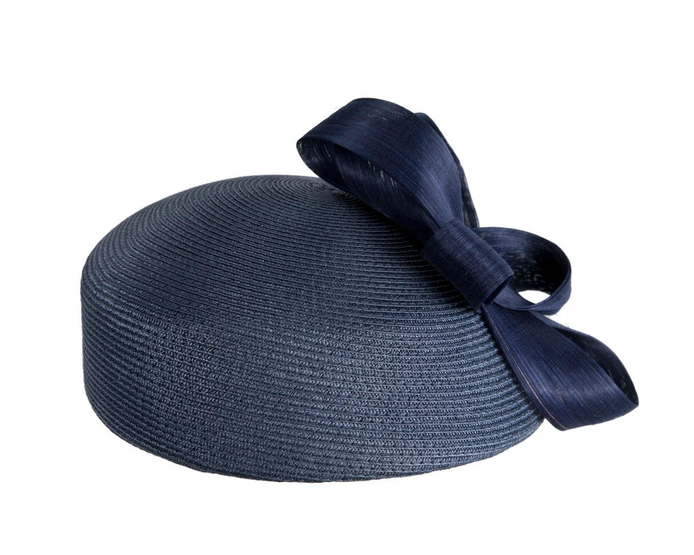 Fashion navy beret hat with bow by Max Alexander - Image 6