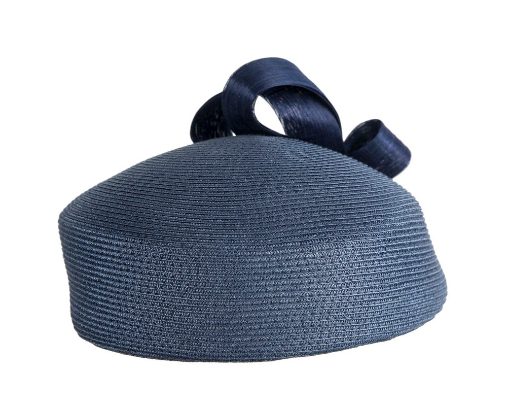 Fashion navy beret hat with bow by Max Alexander - Image 3