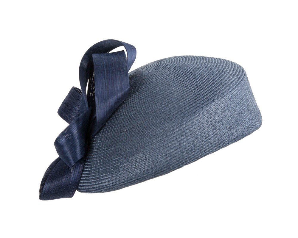 Fashion navy beret hat with bow by Max Alexander - Image 2