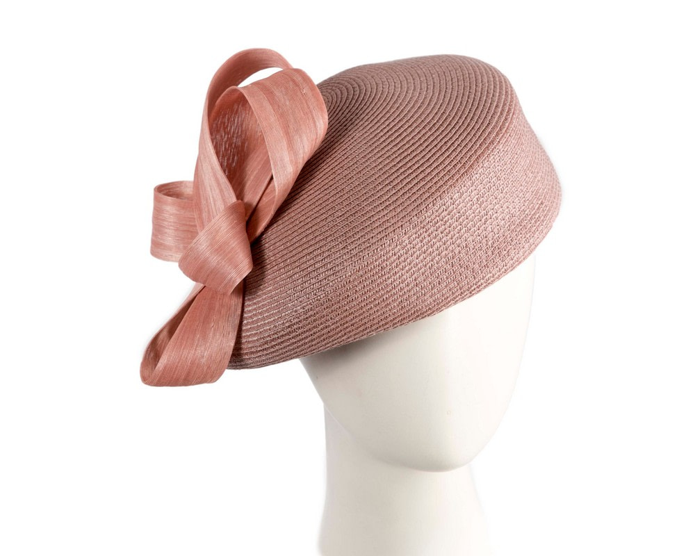 Fashion taupe beret hat with bow by Max Alexander