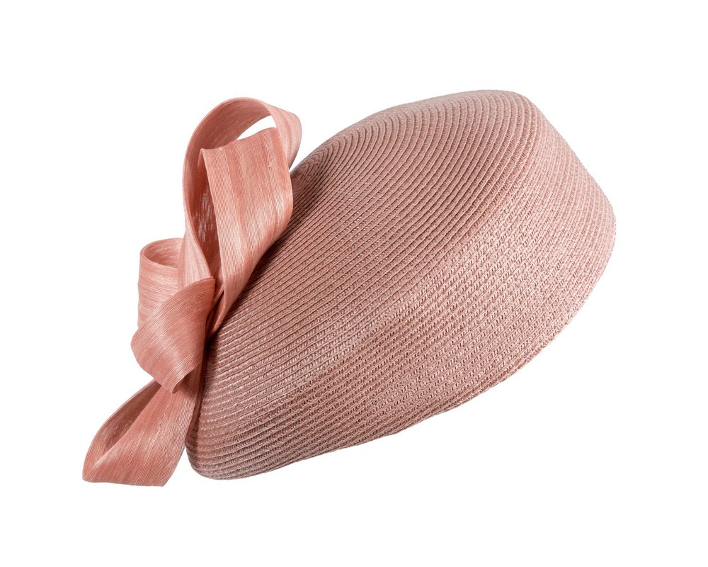 Fashion taupe beret hat with bow by Max Alexander - Image 2