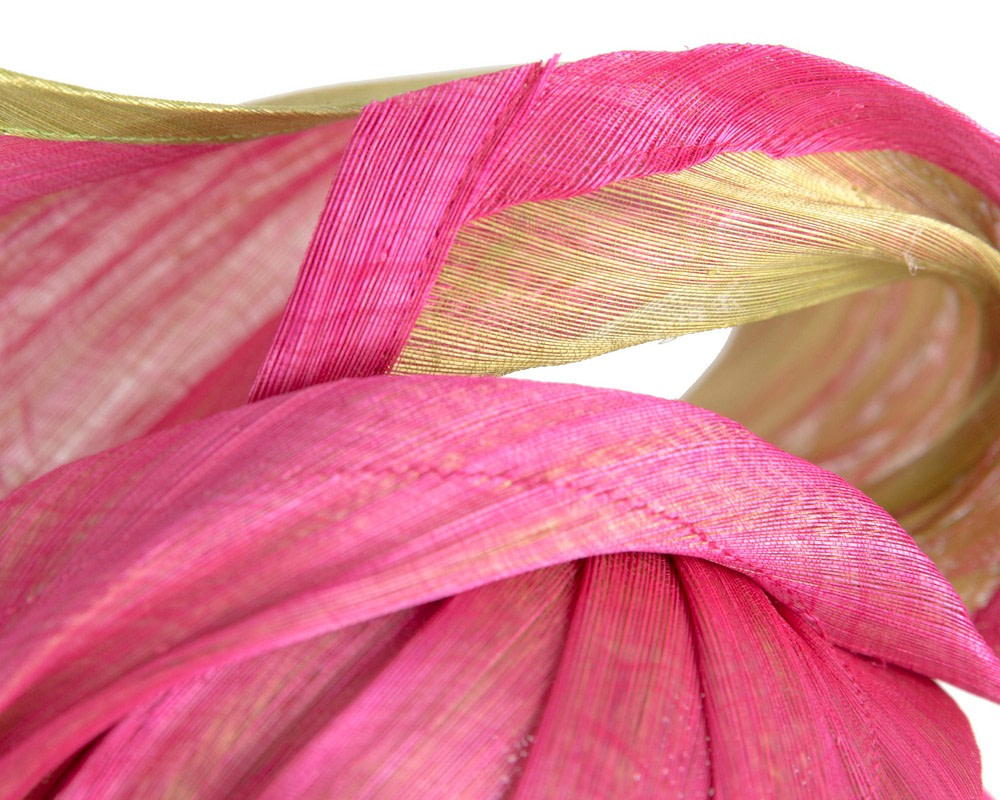 Fuchsia & lime silk abaca fascinator by Fillies Collection - Fascinators.com.au Fuchsia & lime silk abaca fascinator by Fillies Collection - Image 5