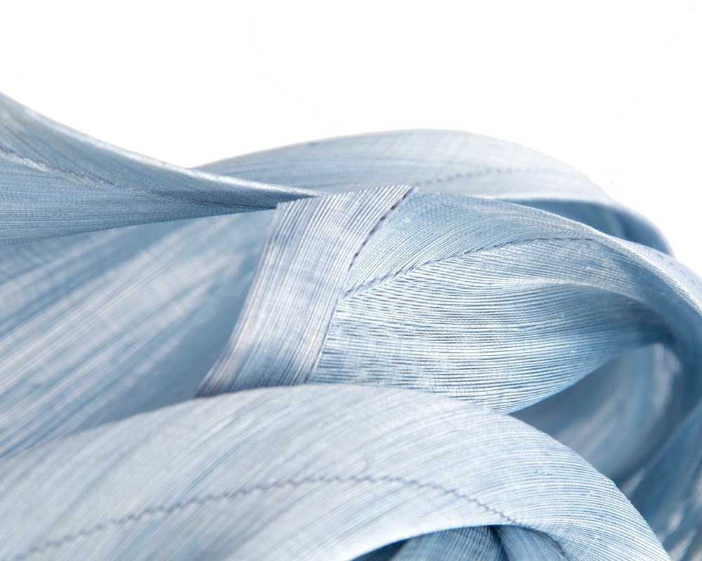 Light blue silk abaca fascinator by Fillies Collection - Fascinators.com.au Light blue silk abaca fascinator by Fillies Collection - Image 5