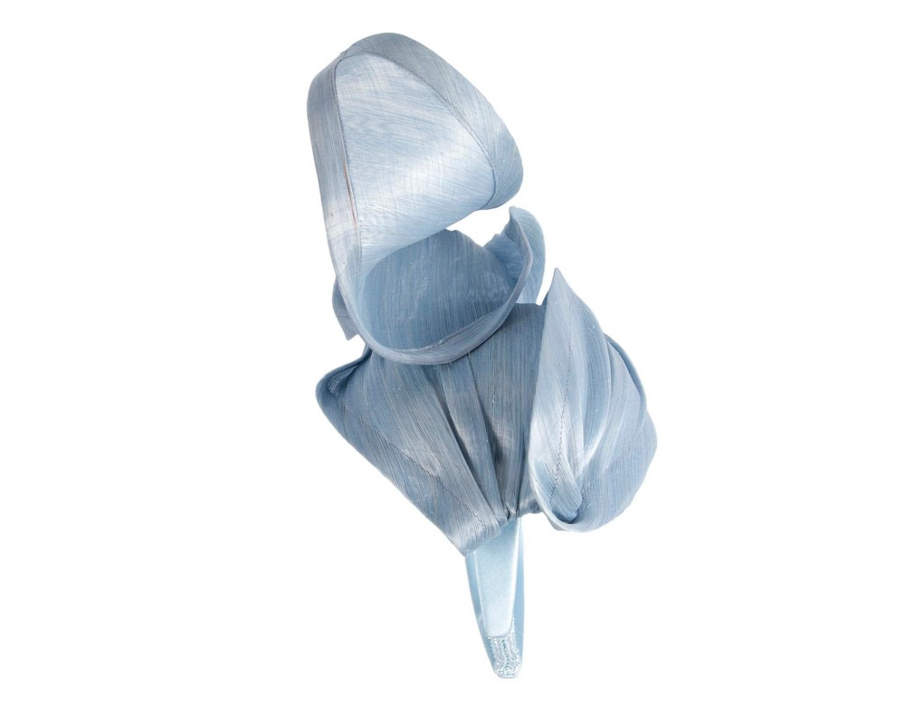 Light blue silk abaca fascinator by Fillies Collection - Fascinators.com.au Light blue silk abaca fascinator by Fillies Collection - Image 4