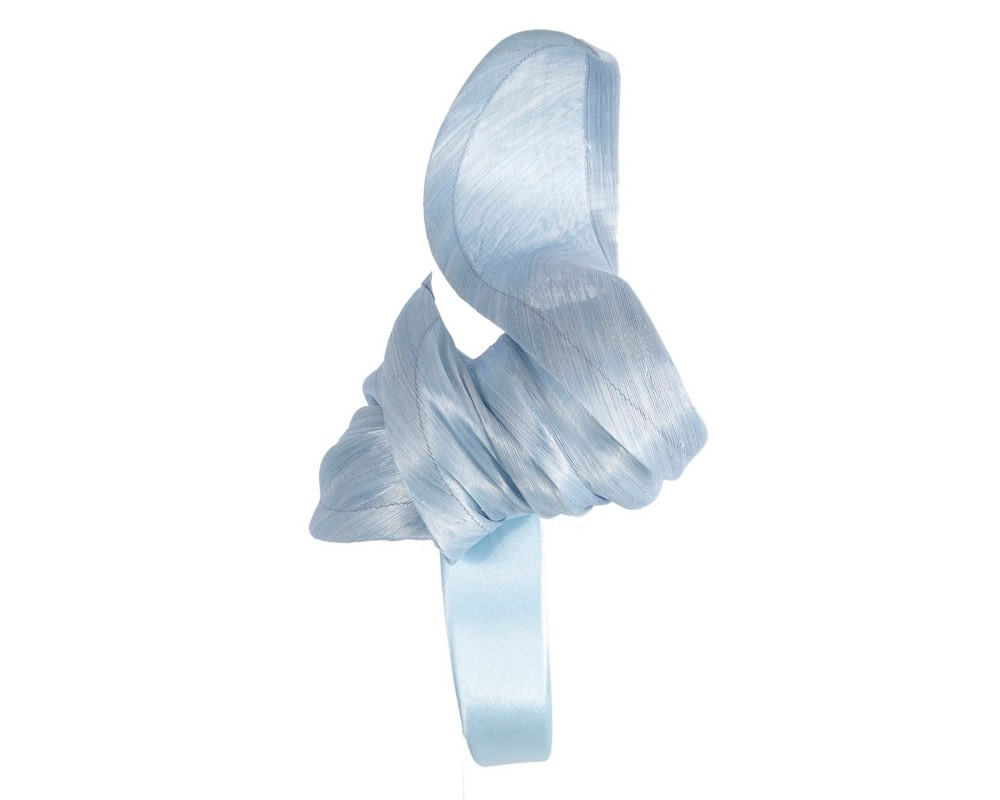 Light blue silk abaca fascinator by Fillies Collection - Fascinators.com.au Light blue silk abaca fascinator by Fillies Collection - Image 3