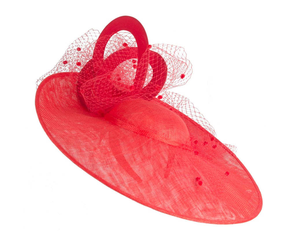 Large red racing hatinator by Fillies Collection - Fascinators.com.au Large red racing hatinator by Fillies Collection - Image 2